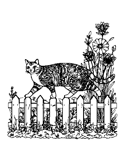 Garden Fence Cat