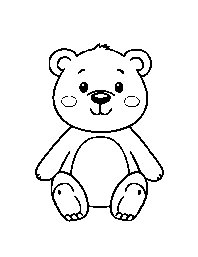 Cute cartoon bear, friendly and simple