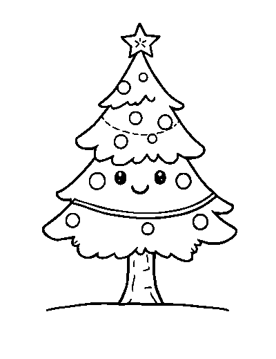 Cute Cartoon Christmas Tree