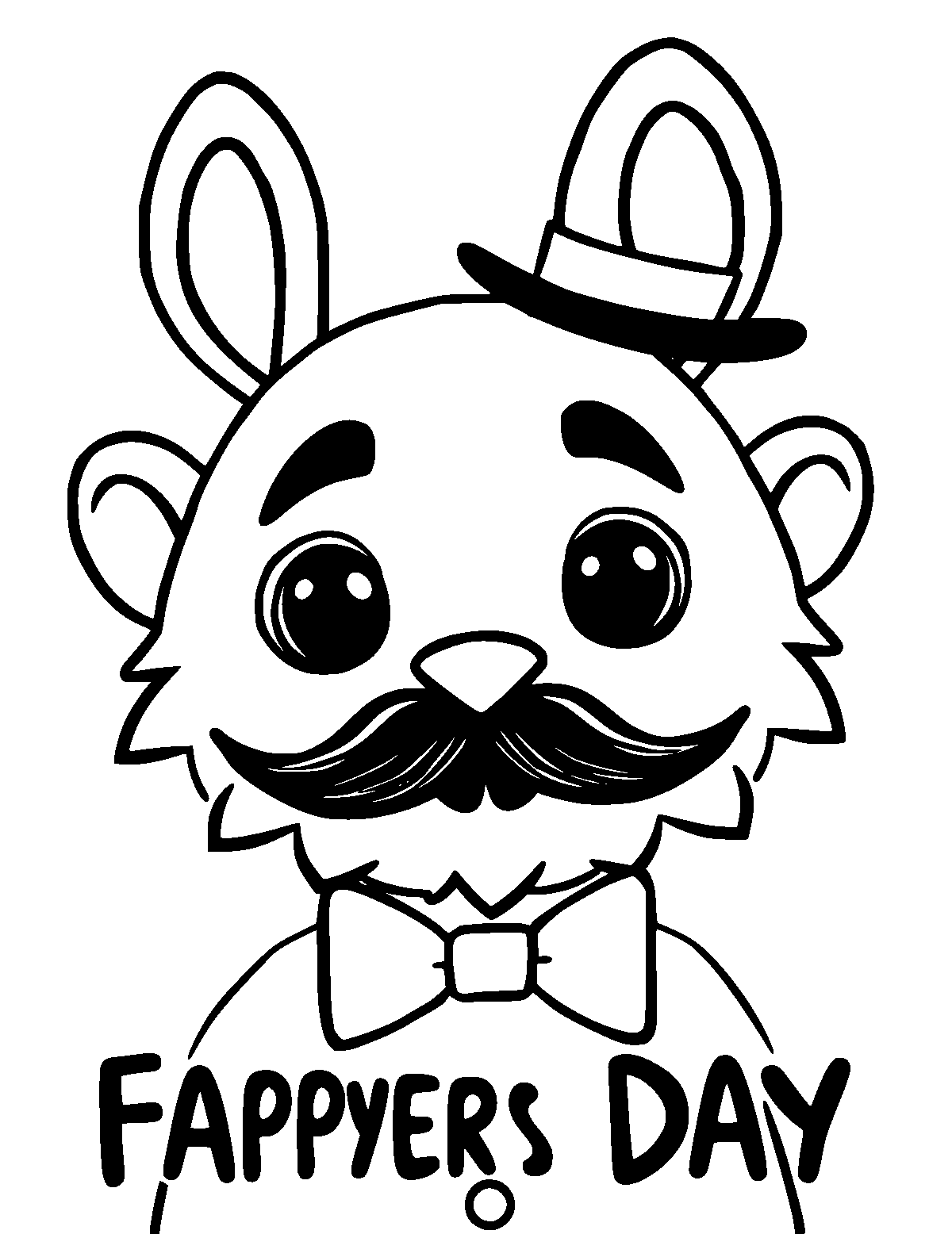 Line-art coloring page of Cute Cartoon Father's Day, cute cartoon, thick outlines, centered