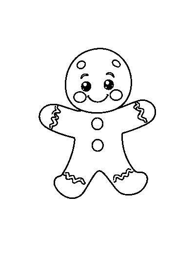 Cute Cartoon Gingerbread Man