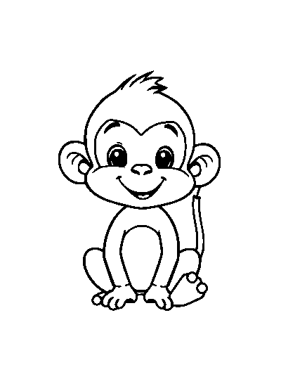 Cute Cartoon Monkey