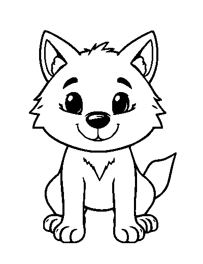 Cute Cartoon Wolf