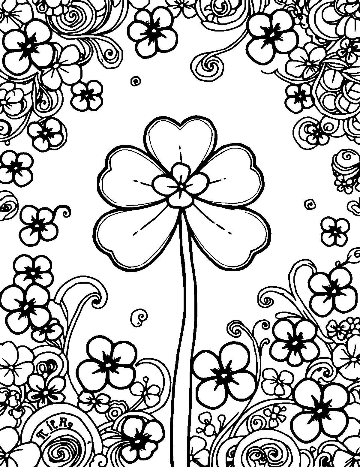 Line-art coloring page of Realistic St. Patrick's Day, realistic, medium outlines, centered