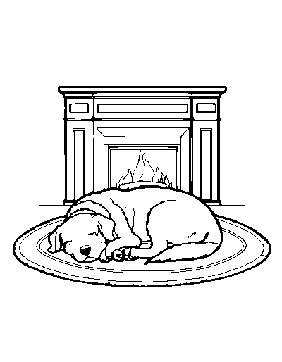 Fireside Nap Dog