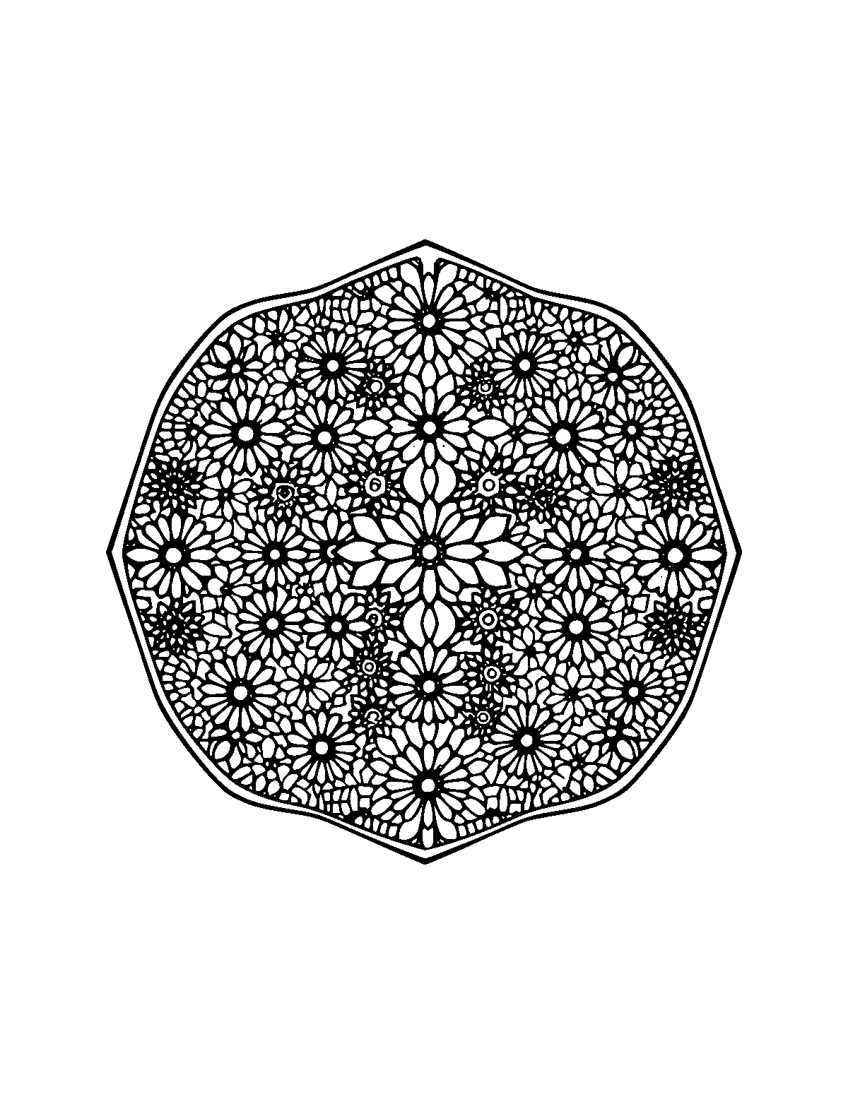 Line-art coloring page of Patterned 3D Shapes, patterned, medium outlines, centered