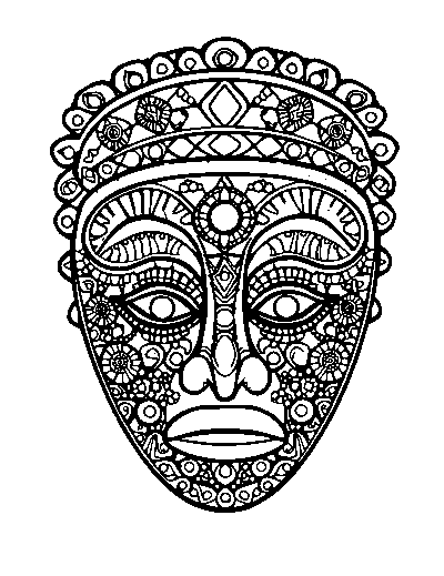 Patterned African Ceremonial Mask