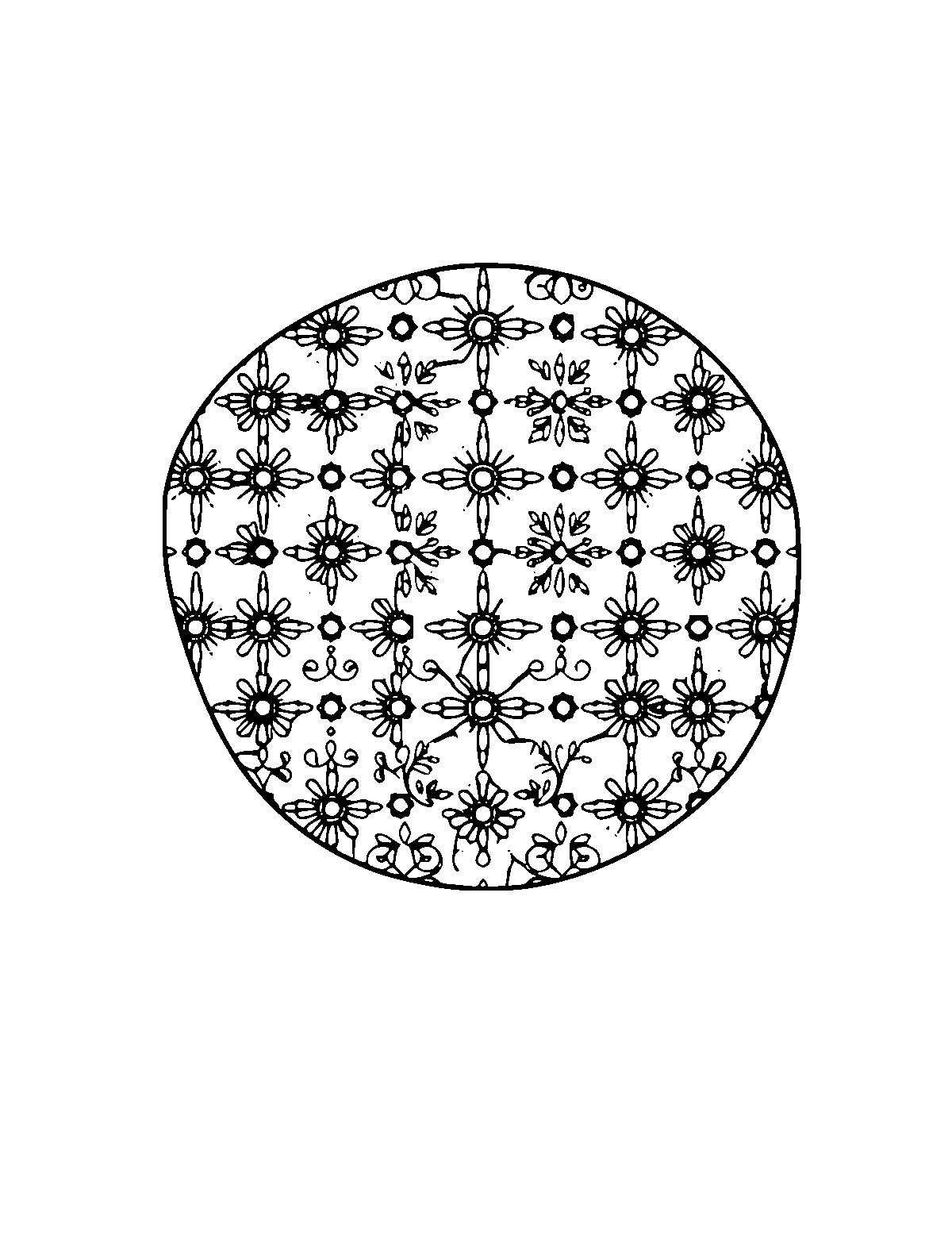 Line-art coloring page of Patterned Andean Textile Pattern, patterned, medium outlines, centered