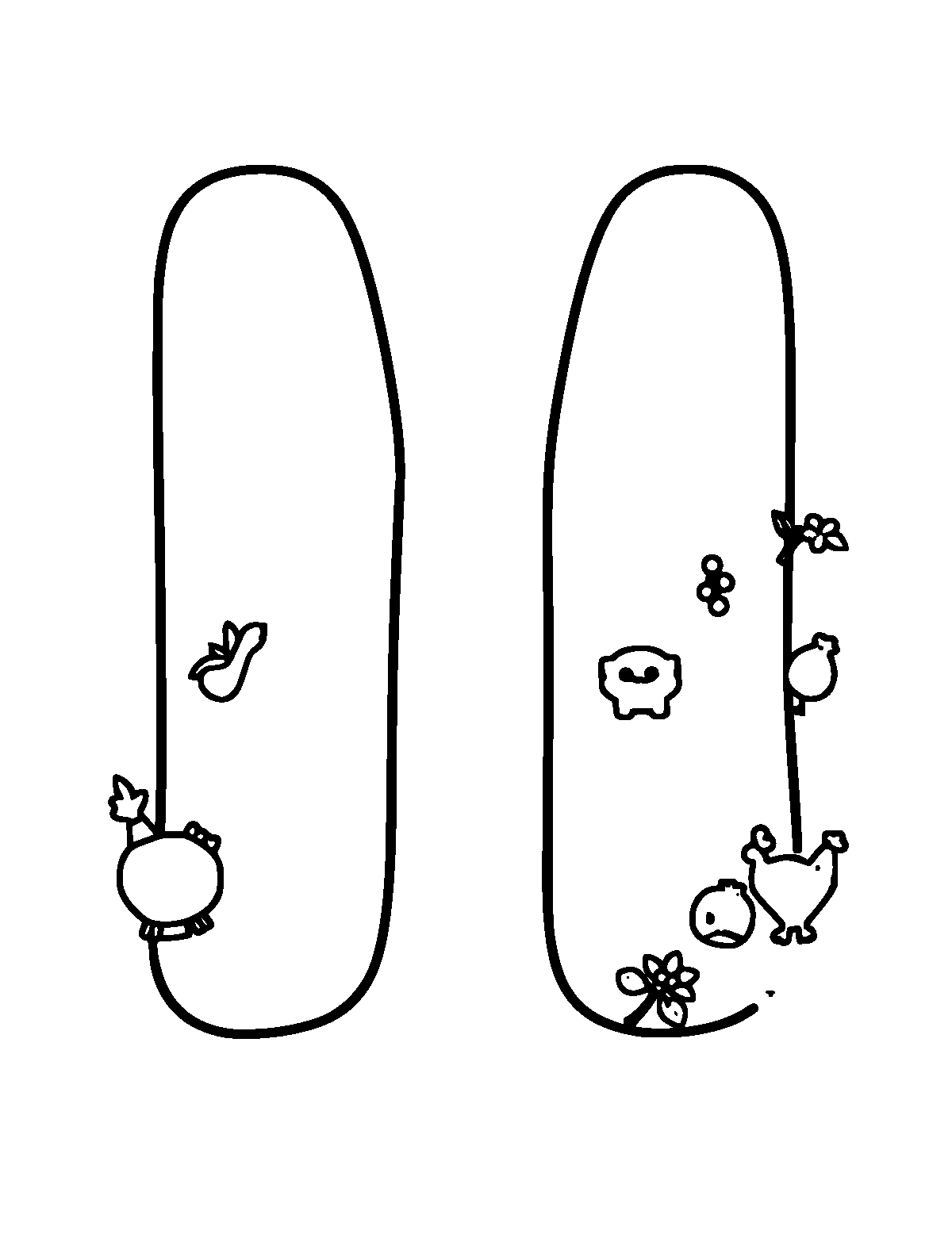 Line-art coloring page of Letter M, thick outlines, centered