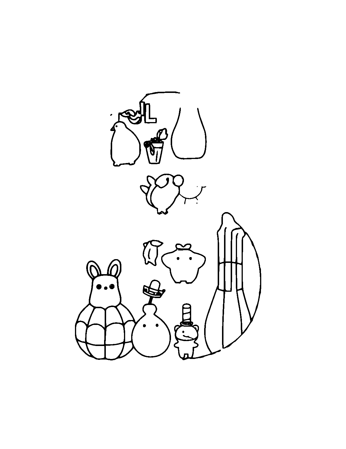 Line-art coloring page of Number Tracing, medium outlines, centered