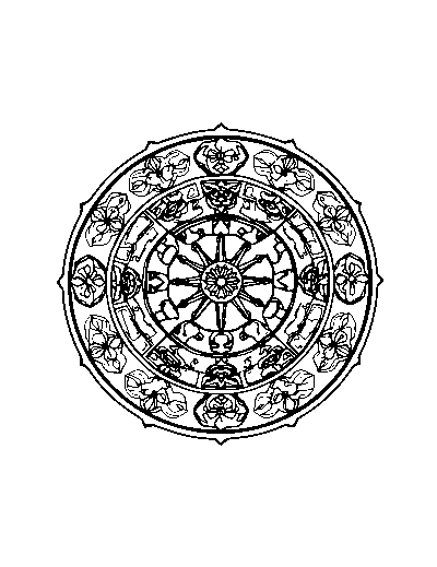 Patterned Chinese Zodiac Wheel
