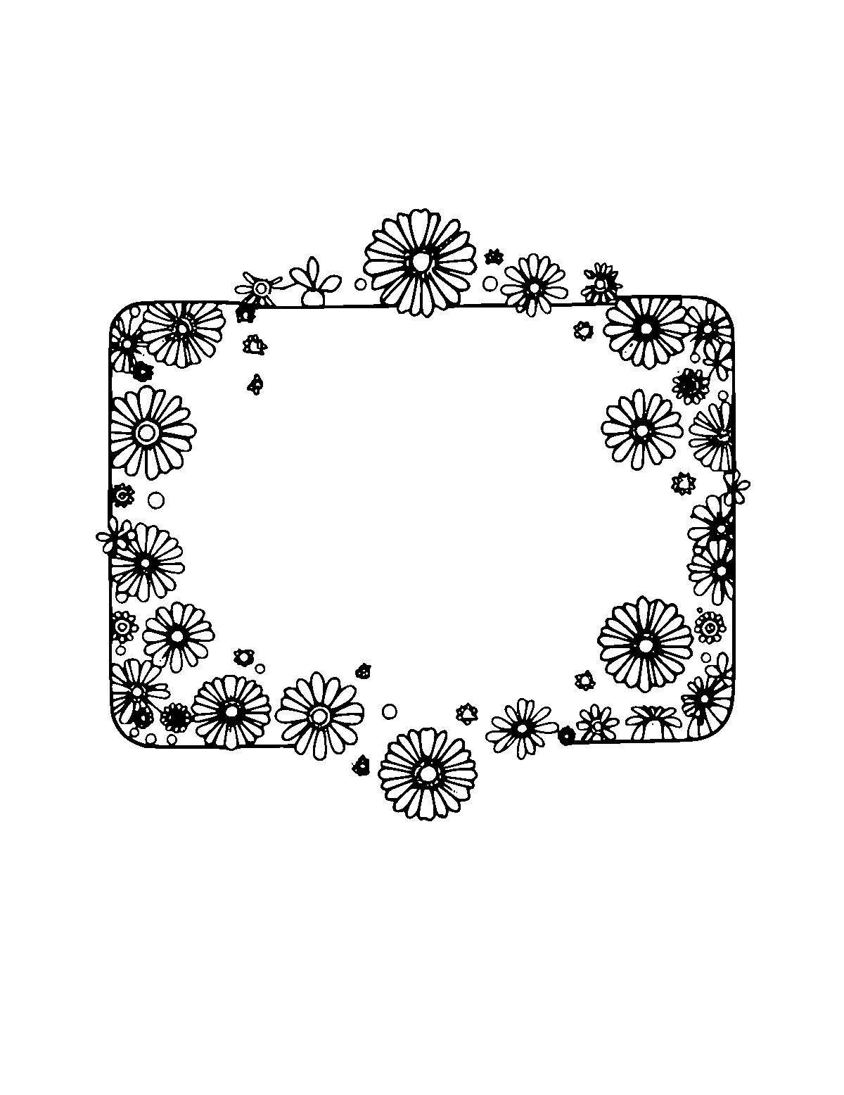 Line-art coloring page of Patterned Classroom Decor, patterned, medium outlines, centered