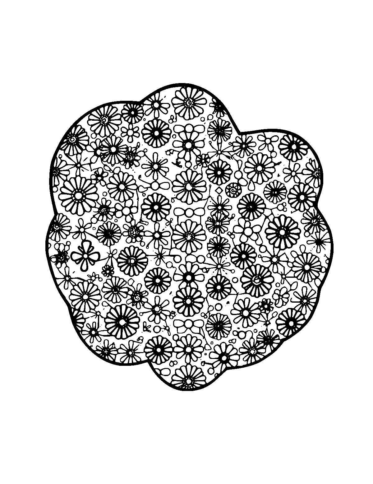 Line-art coloring page of Patterned Custom Coloring Book, patterned, medium outlines, centered