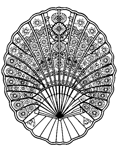 Patterned Japanese Folding Fan