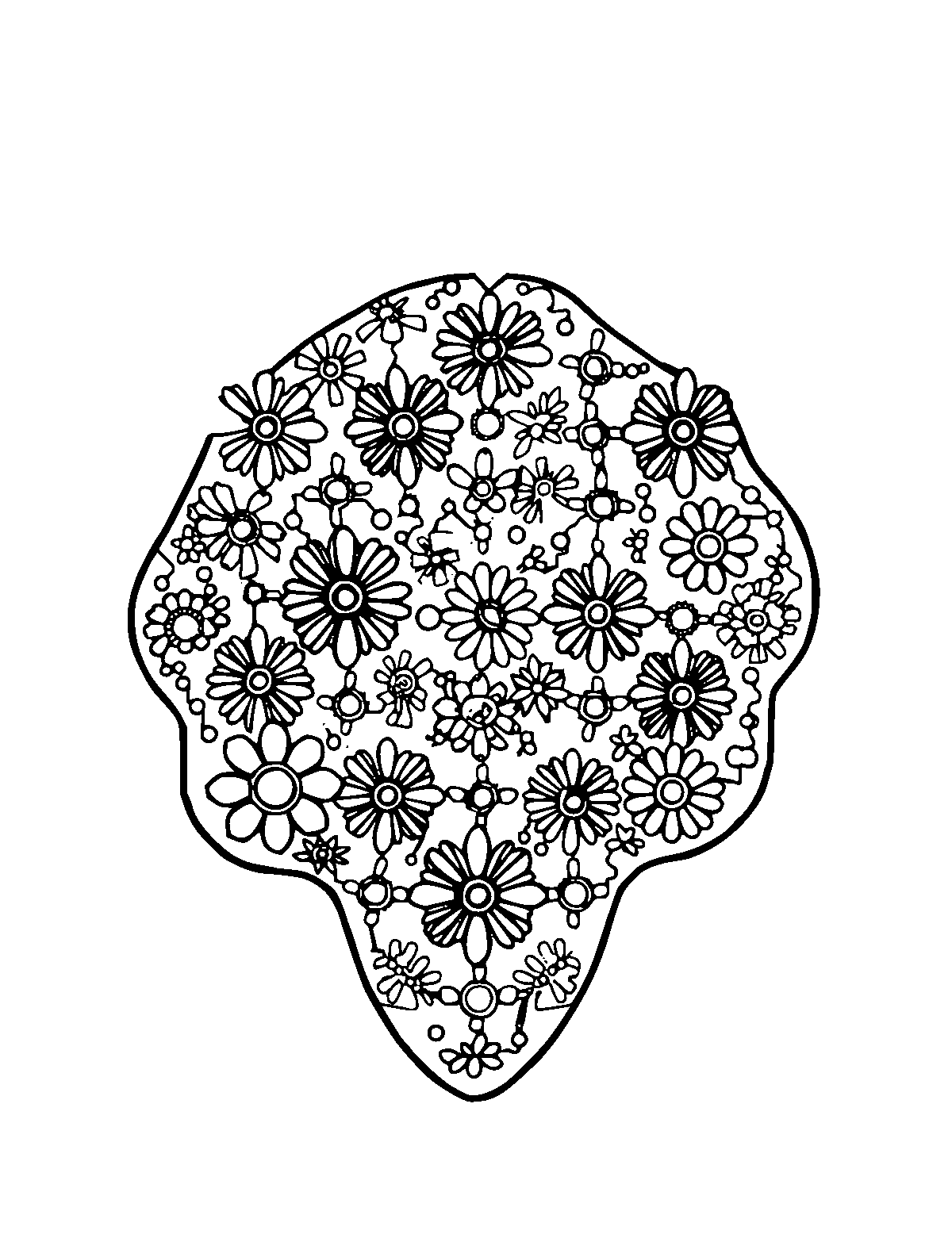 Line-art coloring page of Patterned Kindergarten Worksheets, patterned, medium outlines, centered