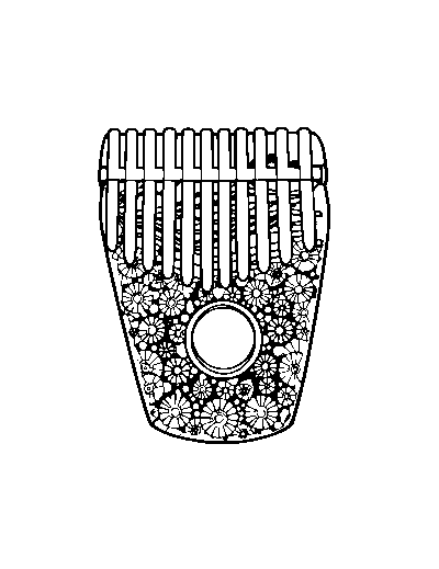 Patterned Mbira Thumb Piano