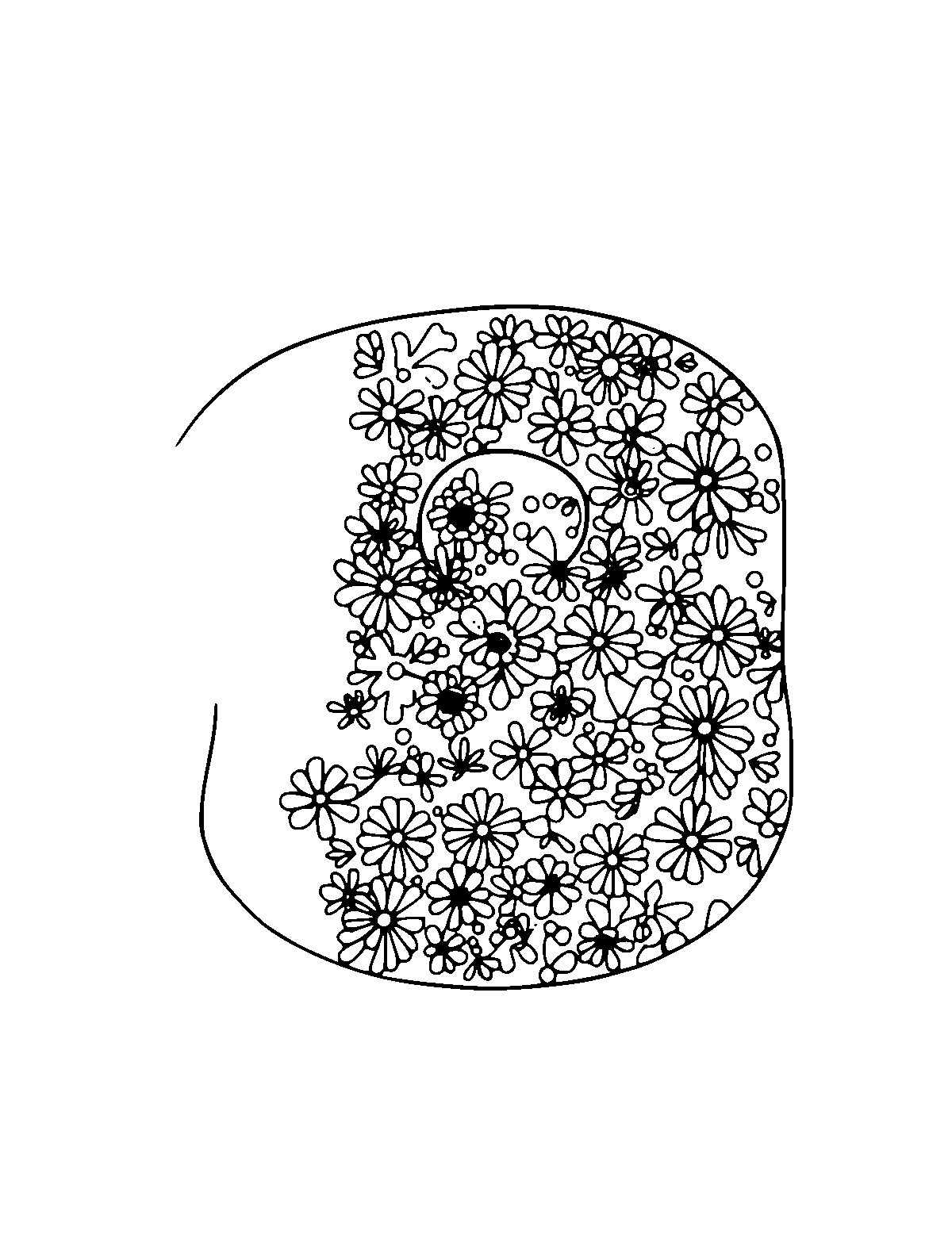 Line-art coloring page of Patterned Phonics, patterned, medium outlines, centered