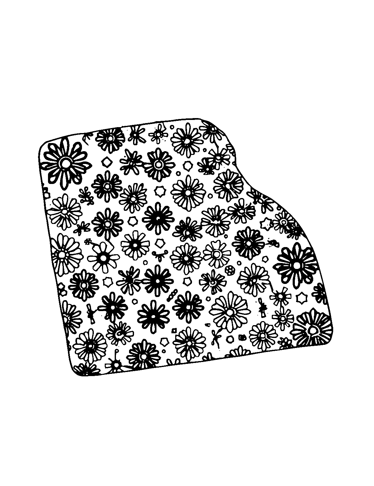Line-art coloring page of Patterned Planner Page, patterned, medium outlines, centered