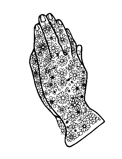 Patterned Praying Hands
