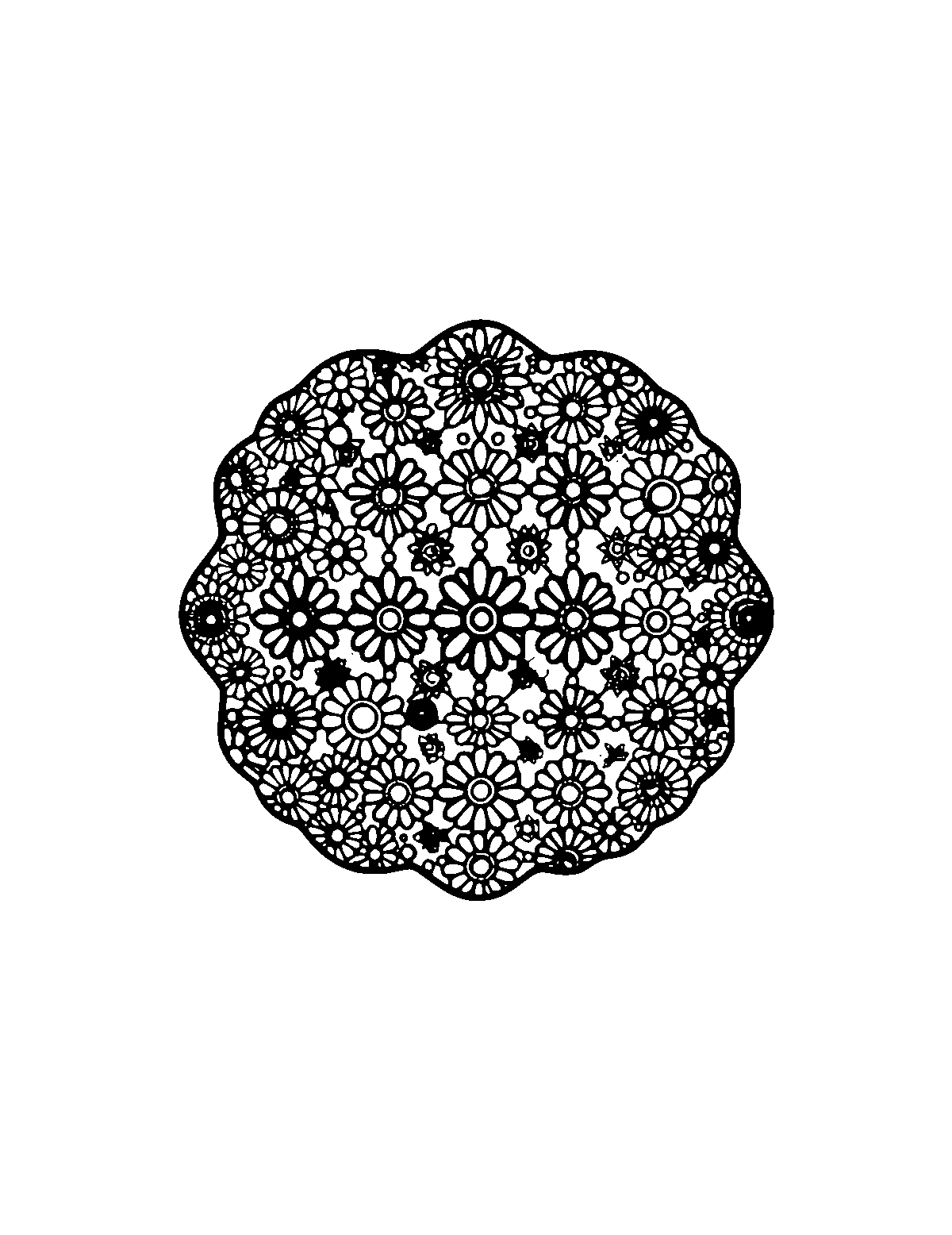 Line-art coloring page of Patterned Retro, patterned, medium outlines, centered