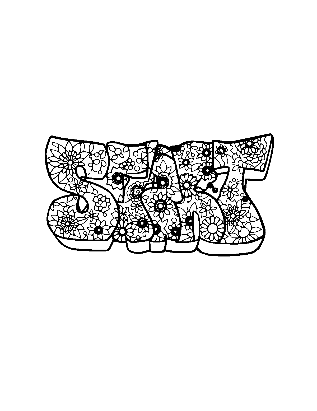 Line-art coloring page of Patterned Street Art, patterned, medium outlines, centered