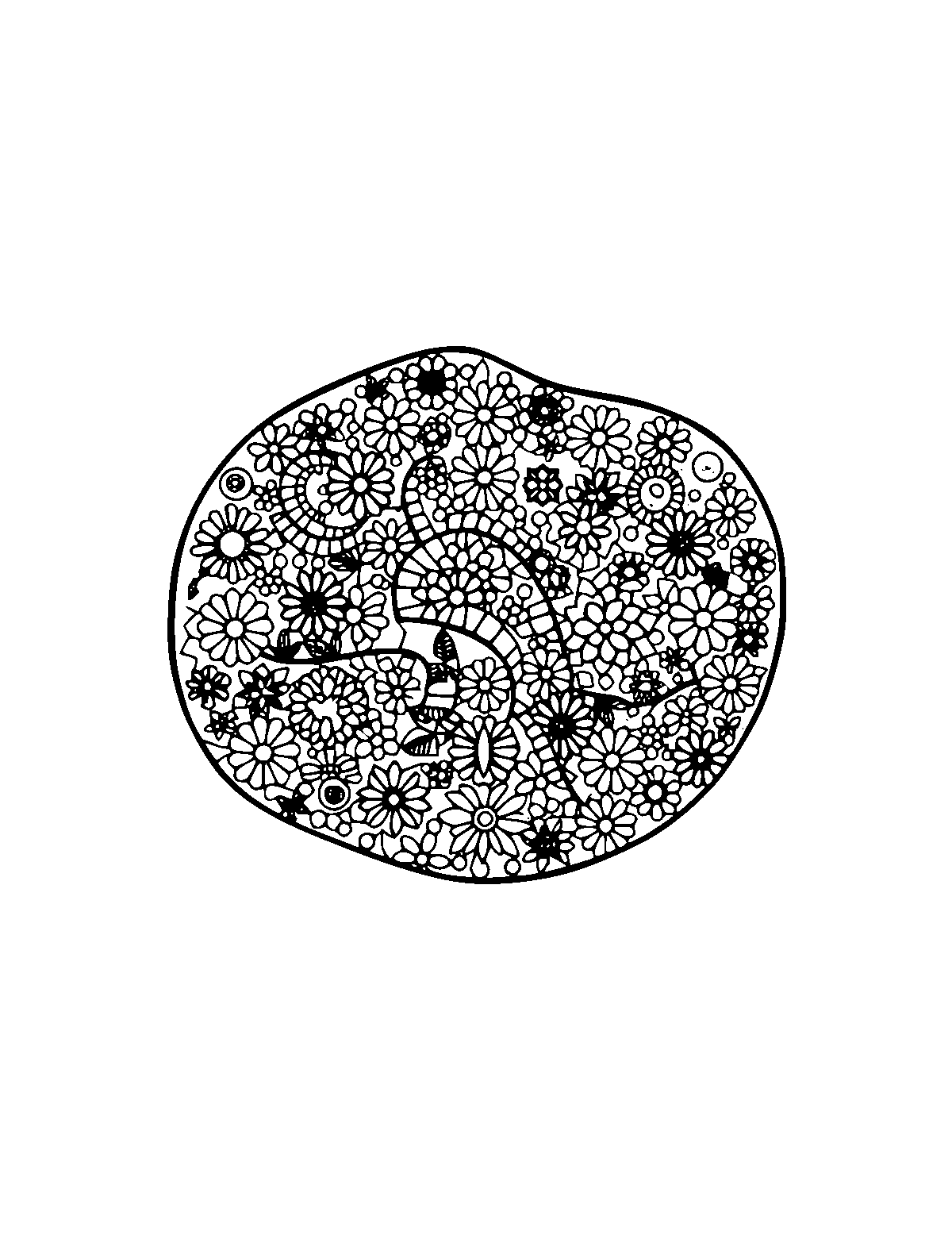 Line-art coloring page of Patterned Third Grade, patterned, medium outlines, centered