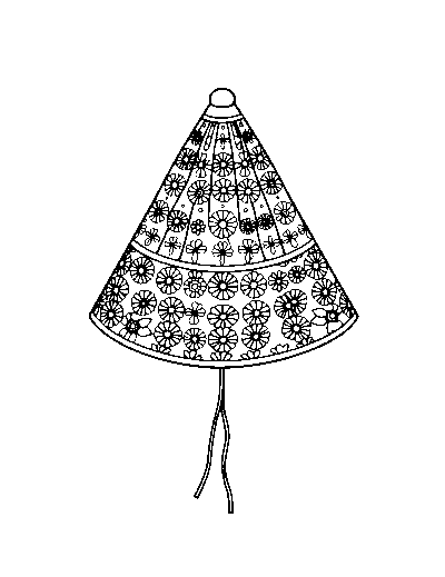 Patterned Vietnamese Conical Hat (Non La)