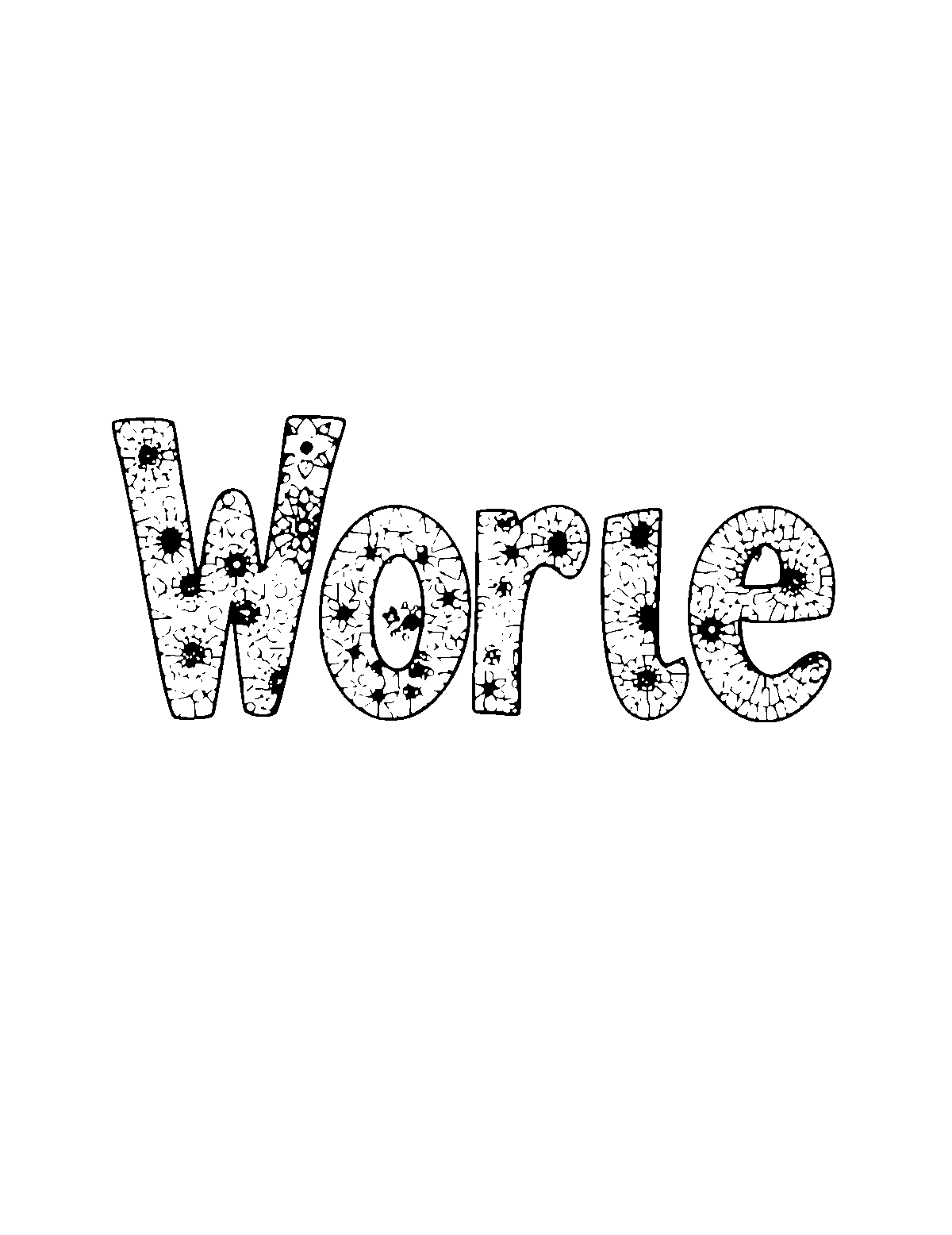 Line-art coloring page of Patterned Word Search, patterned, fine outlines, centered