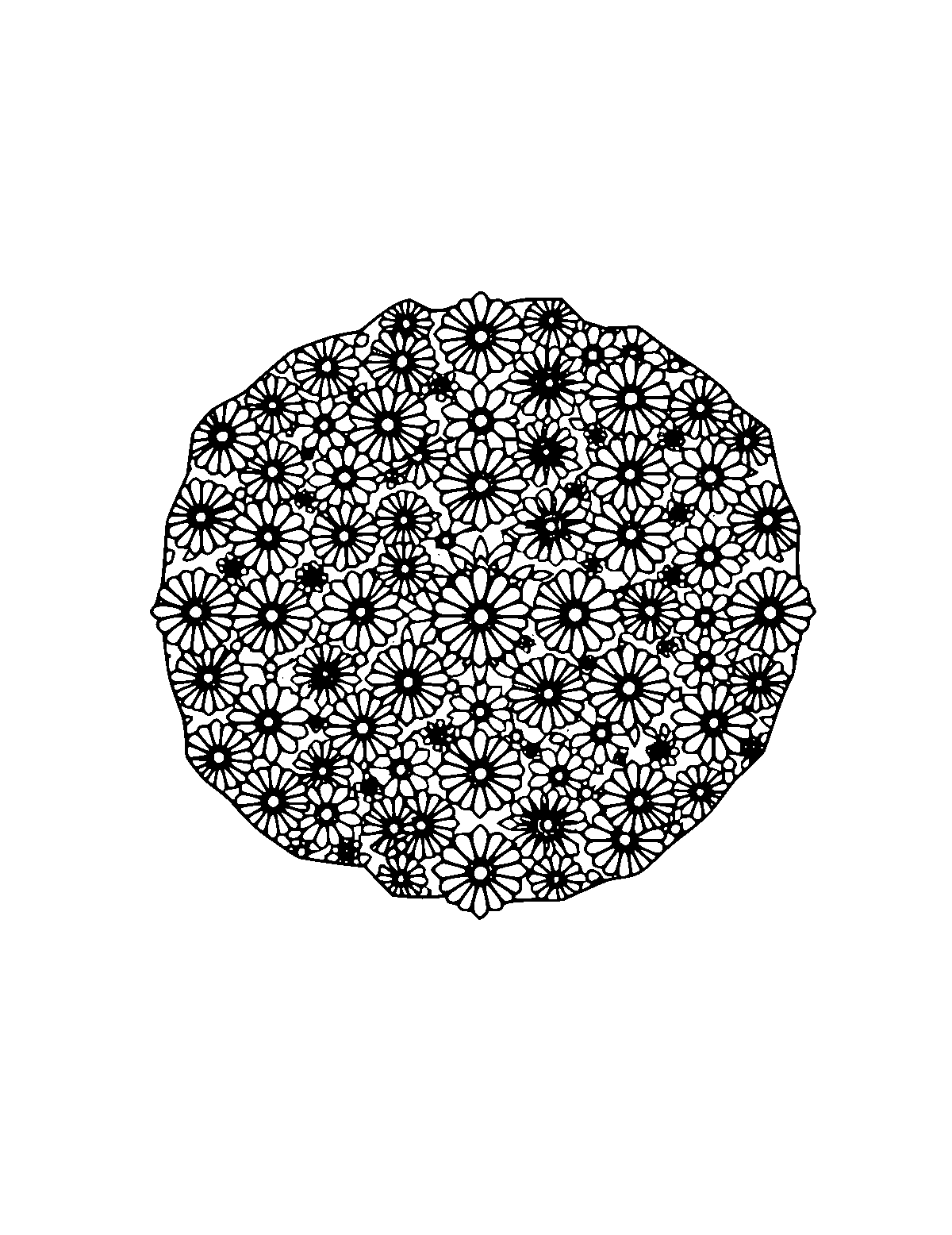 Line-art coloring page of Patterned Worksheet, patterned, medium outlines, centered