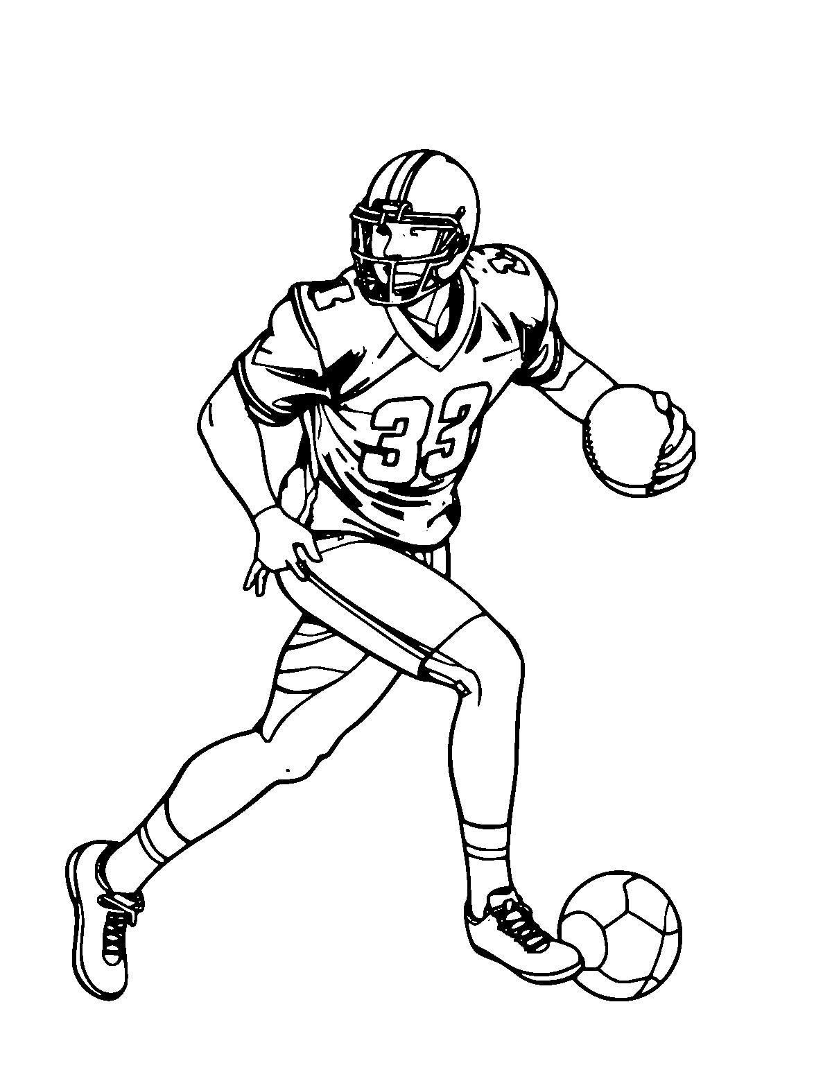 Line-art coloring page of Athlete, medium outlines, centered
