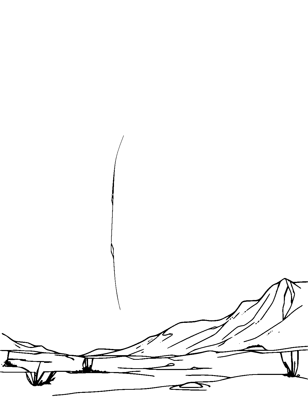 Line-art coloring page of Aurora Borealis, medium outlines, centered