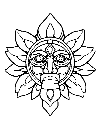 Aztec Sun Stone Face