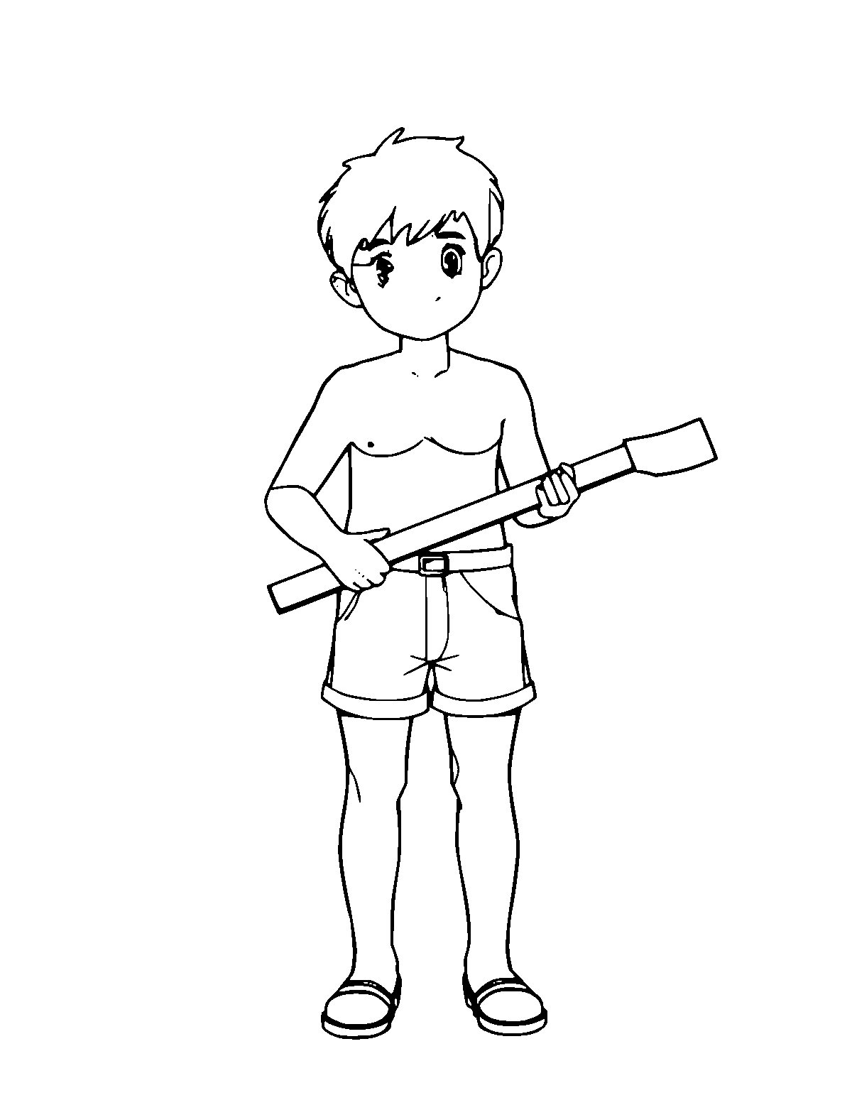 Line-art coloring page of Band, medium outlines, centered
