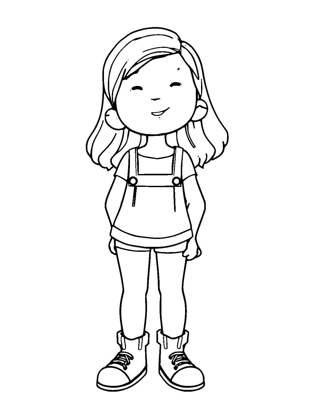 Line-art coloring page of Barbara McClintock, medium outlines, centered