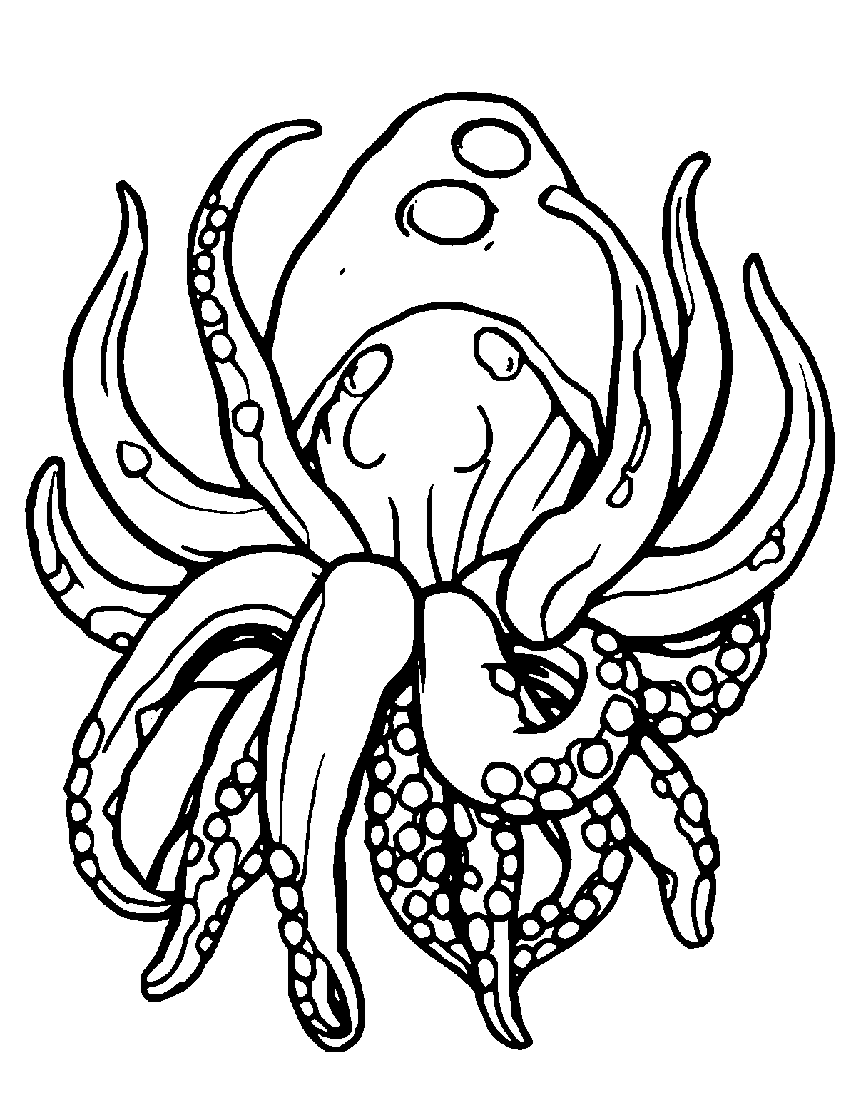 Line-art coloring page of Barnacle, thick outlines, centered