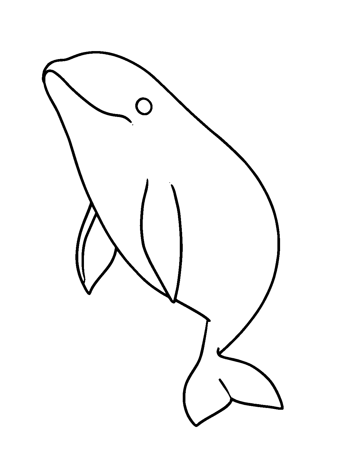 Line-art coloring page of Beluga Whale, medium outlines, centered