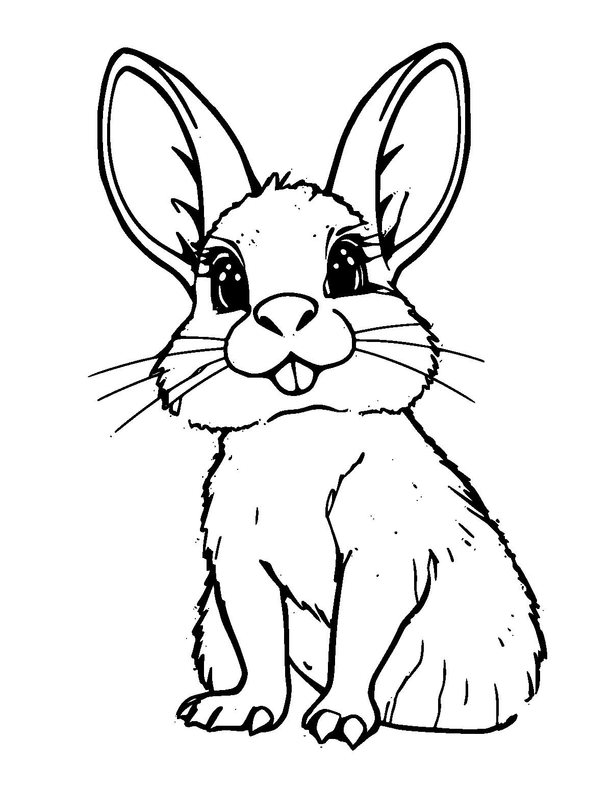 Line-art coloring page of Bilby, medium outlines, centered