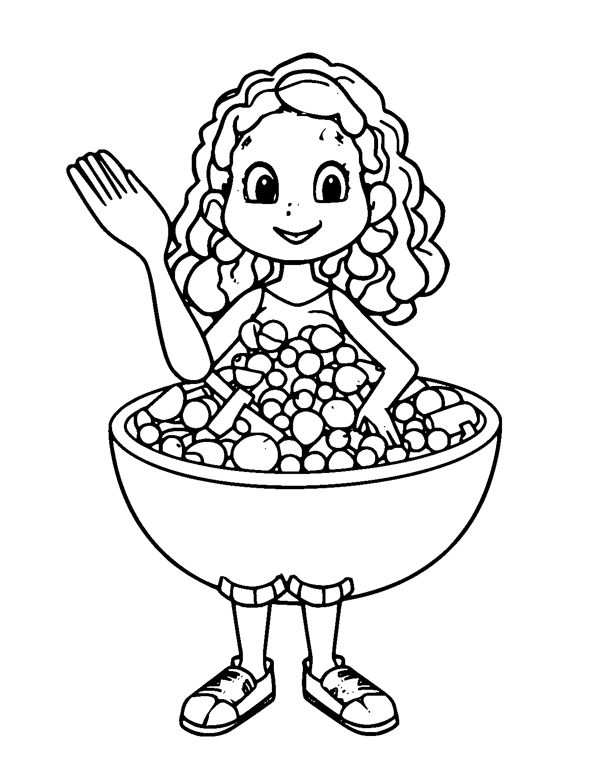 Line-art coloring page of Brazilian Feijoada, medium outlines, centered