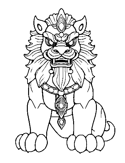Buddhist Guardian Lion