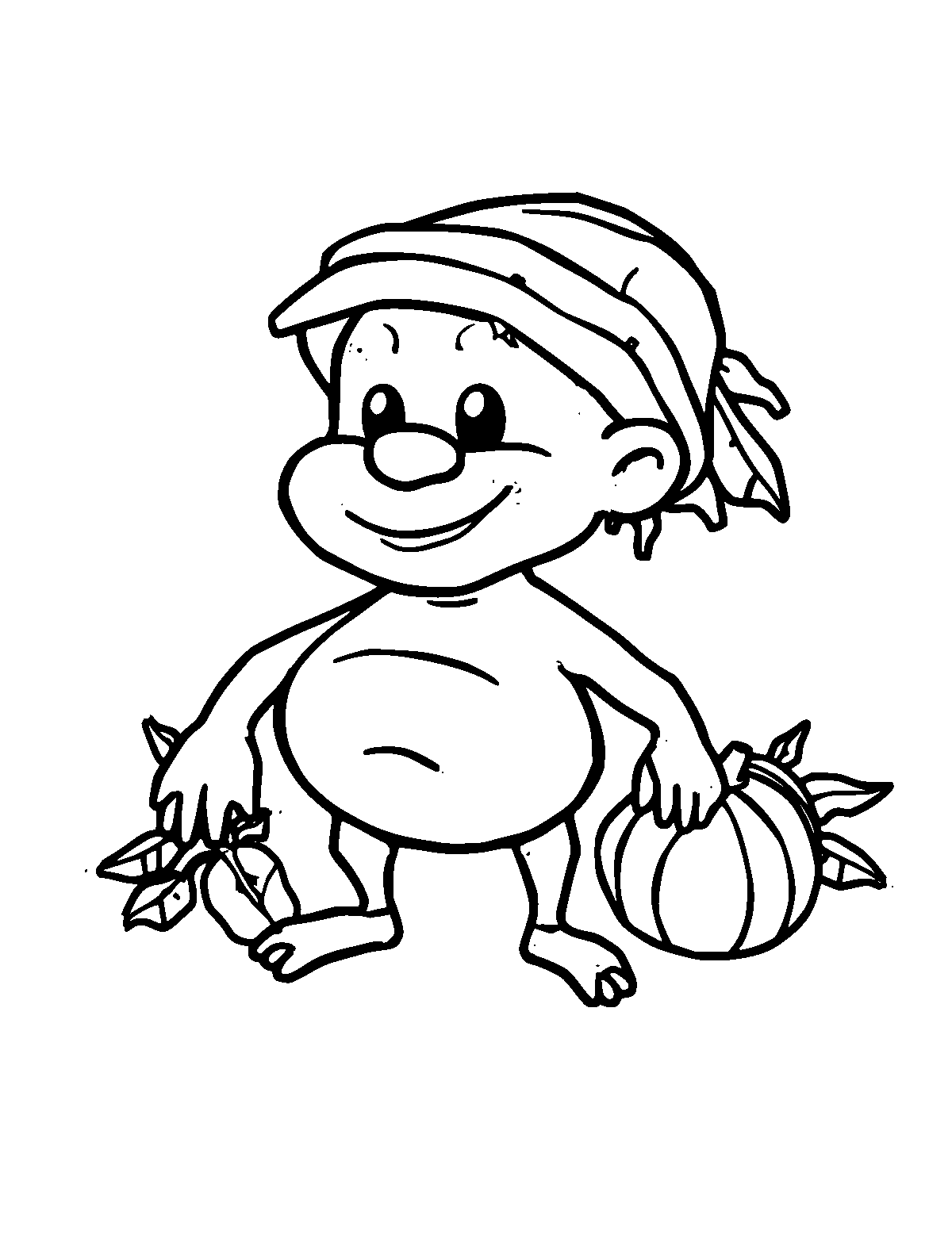 Line-art coloring page of Caribbean Jerk Chicken, thick outlines, centered