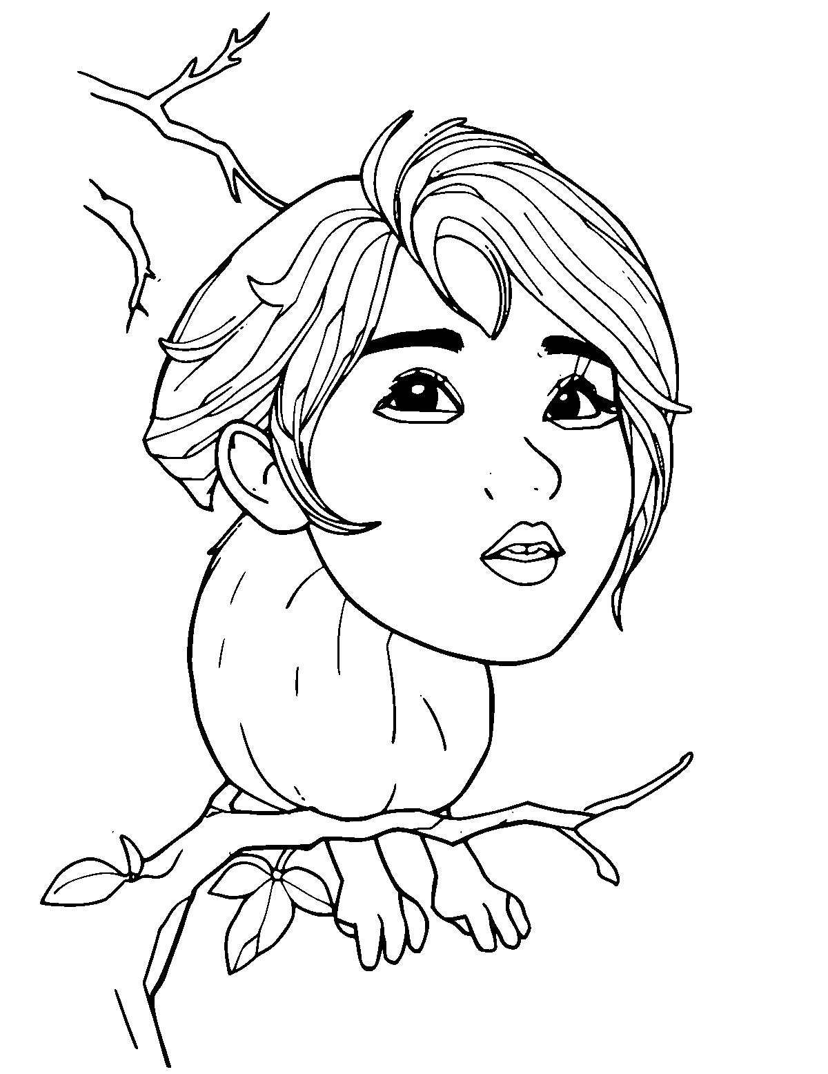 Line-art coloring page of Chien-Shiung Wu, medium outlines, centered