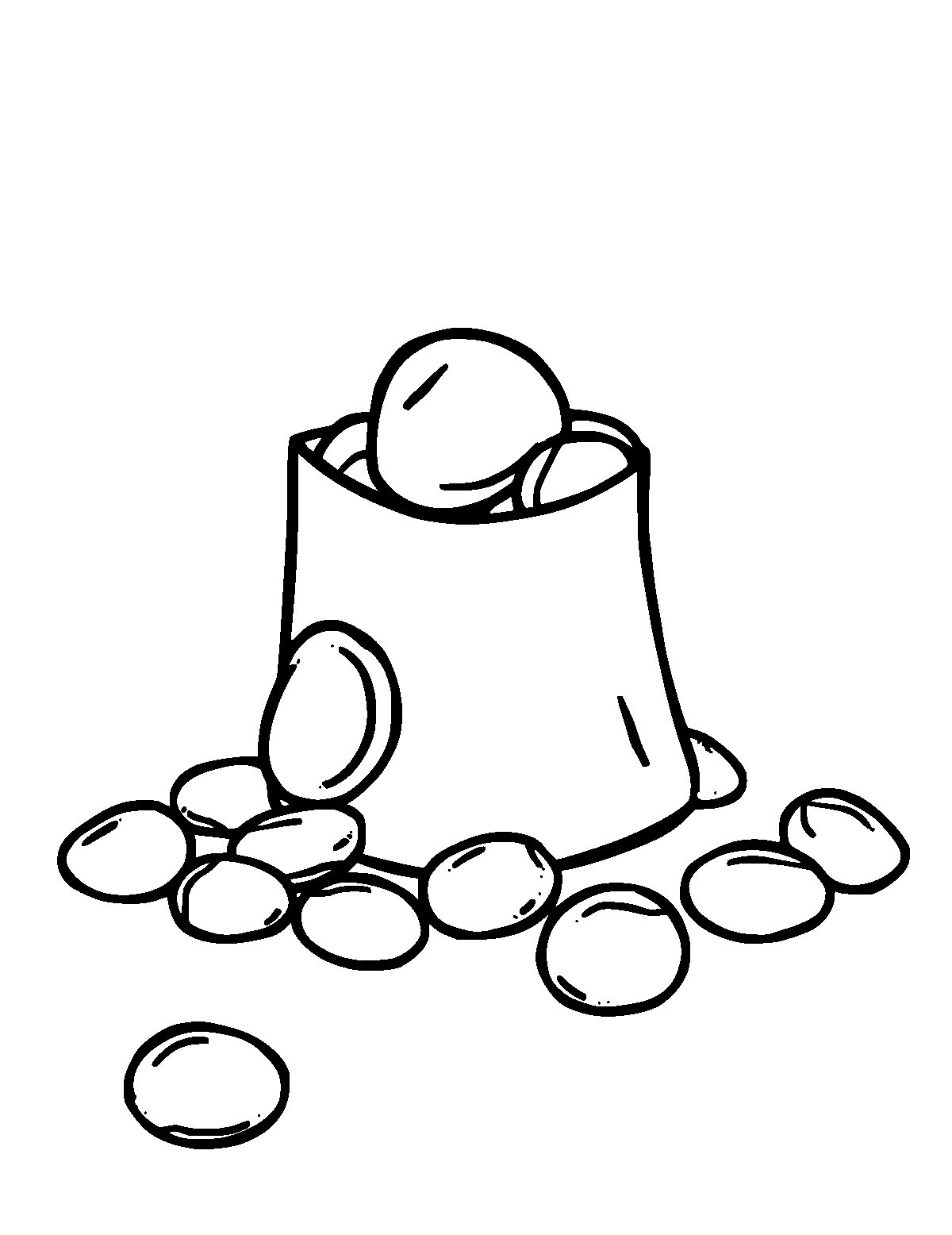 Line-art coloring page of Chocolate Chips, thick outlines, centered