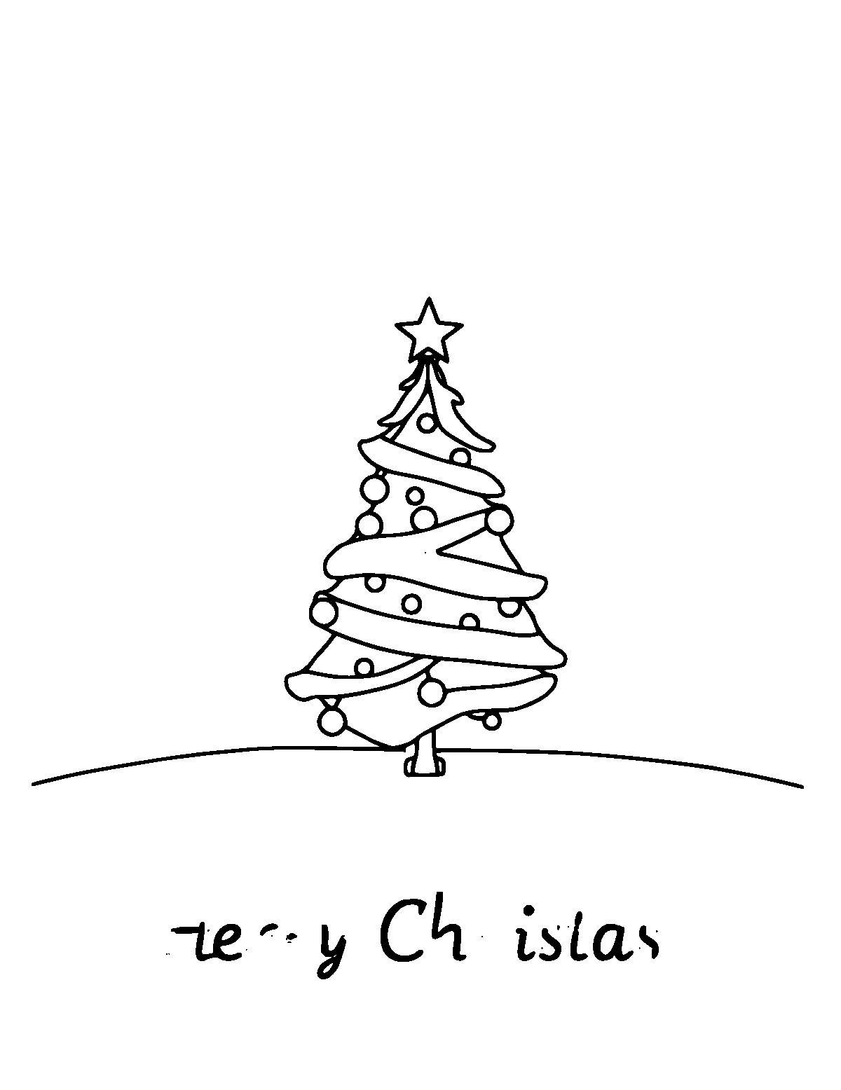 Line-art coloring page of Christmas Card, medium outlines, centered