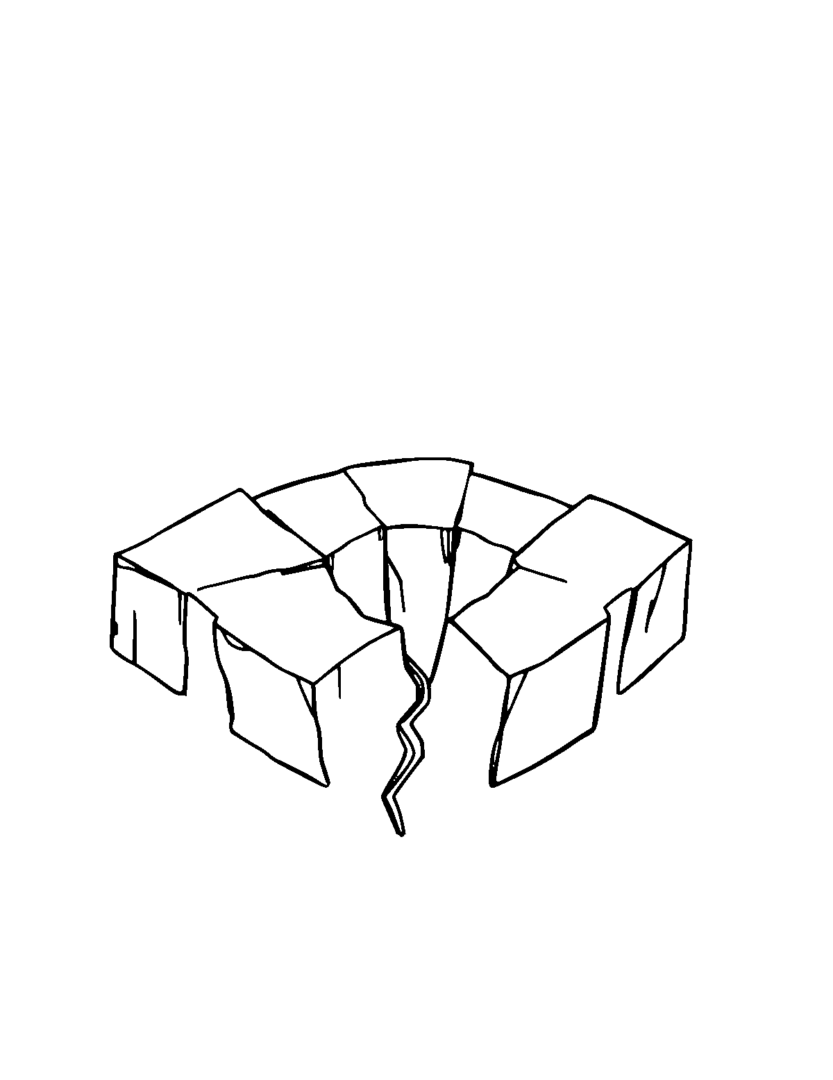 Line-art coloring page of Earthquake Fault Line, medium outlines, centered