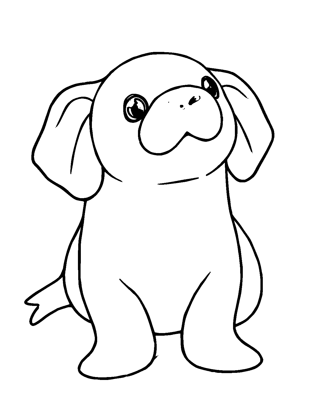Line-art coloring page of Elephant Seal, thick outlines, centered