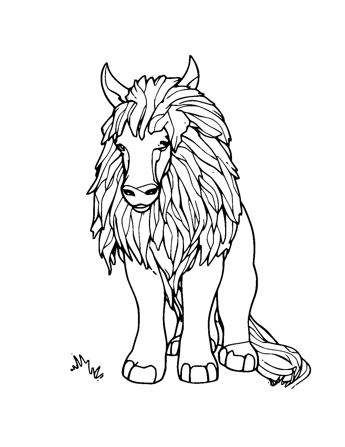 Line-art coloring page of Erling Haaland, medium outlines, centered