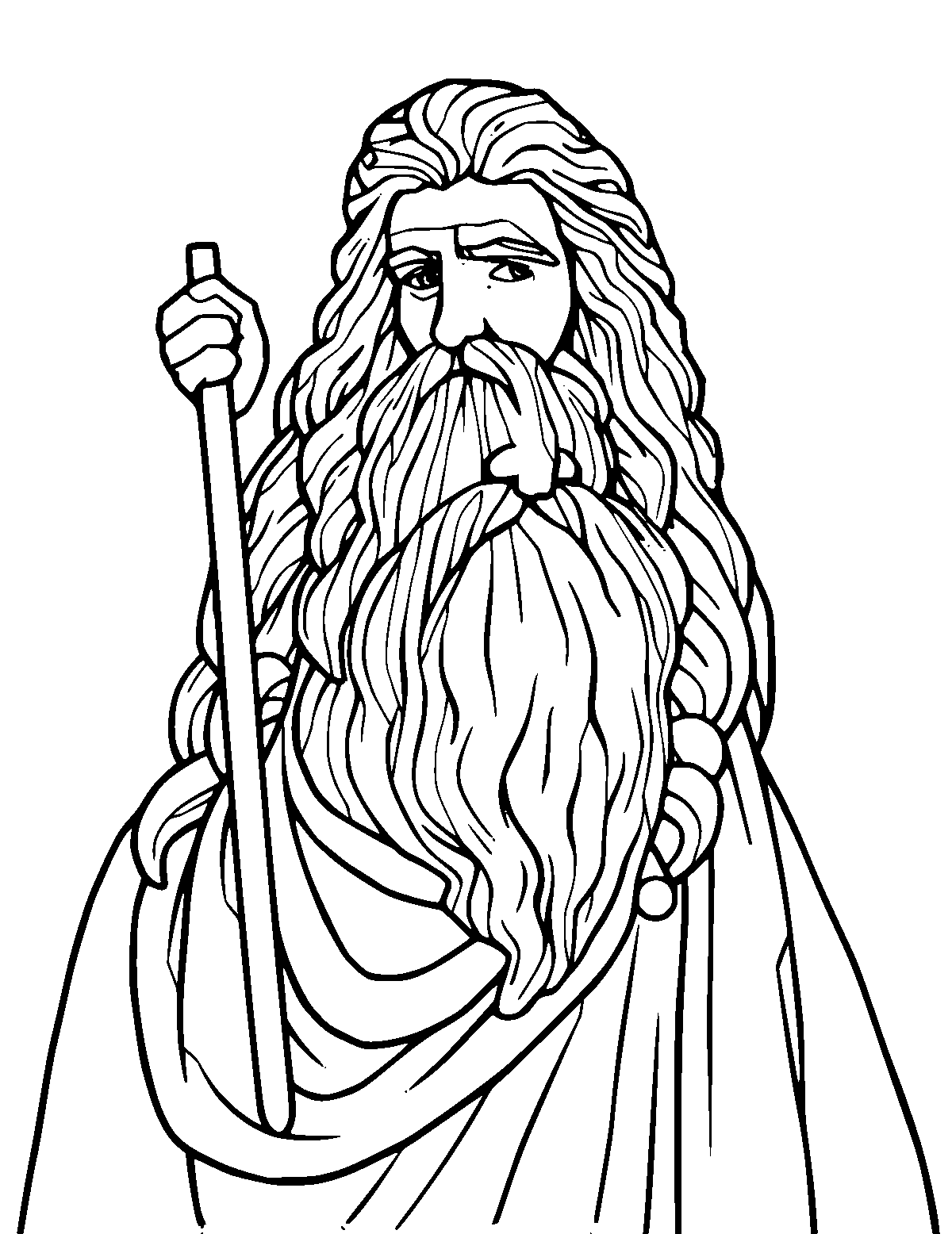 Line-art coloring page of Euclid, medium outlines, centered