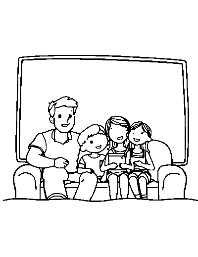 Family Watching Movie