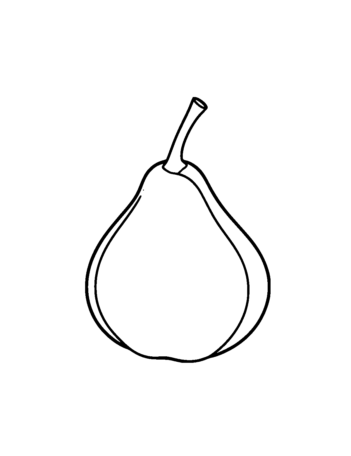 Line-art coloring page of Fig, thick outlines, centered