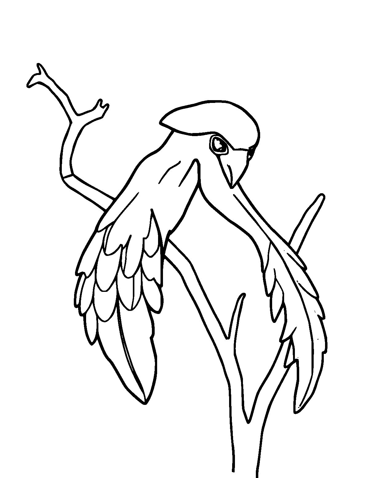 Line-art coloring page of Genet, medium outlines, centered